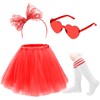 Maiteenly Women Tutu Skirt 80s 90s Costume Outfits Accessories Heart