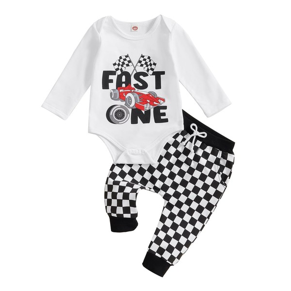 Carolilly Toddler Baby Boys Birthday Outfits Long Sleeve Romper Letter