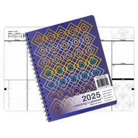 Action Publishing Coloring Day Planner · 2025 Geometric · Daily and Weekly Scheduling and Goal Planning, with Lines, Shapes and Pattern Coloring Pages· Jan - Dec (8.5 x 11 inches)