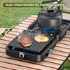 OGERY 2-Burner Foldable Camping Stove with Griddle (Textured & Smooth)