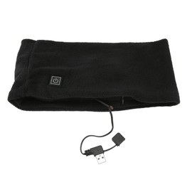 Heated Scarf Soft Polyester Electric Heating Scarf USB Powered 3 Temperature Adjustable Black Neck Wrap for Indoors Outdoors