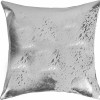 Homeroots 18" Silver Abstract Cowhide Throw Pillow