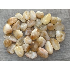 GAF TREASURES Wholesale Citrine Pebble, Large Citrine Tumbled Stone, Natural Polished Citrine Crystals, Citrine Palm Stone, Citrine Healing Crystals (Citrine, 0.25 Pound)