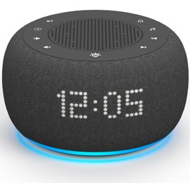 Buffbee Pro 2nd Gen – Upgraded Rechargeable Battery | 3-in-1 White Noise Machine for Sleep, Alarm Clock & Bluetooth Speaker, 25 Sleep Sounds, Portable for Travel & Bedroom