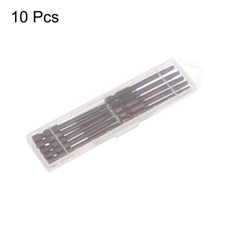 sourcing map 10pcs T25 Torx Bit 1/4" Hex Shank 3"