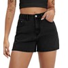 EMMIOL Women Jean Shorts High-Mid Waisted Stretchy Basic Wash Solid