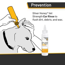 Absorbine Silver Honey Rapid Ear Care Vet Strength Ear Rinse, 4oz, Manuka Honey & MicroSilver BG, Safe for Dogs & Cats