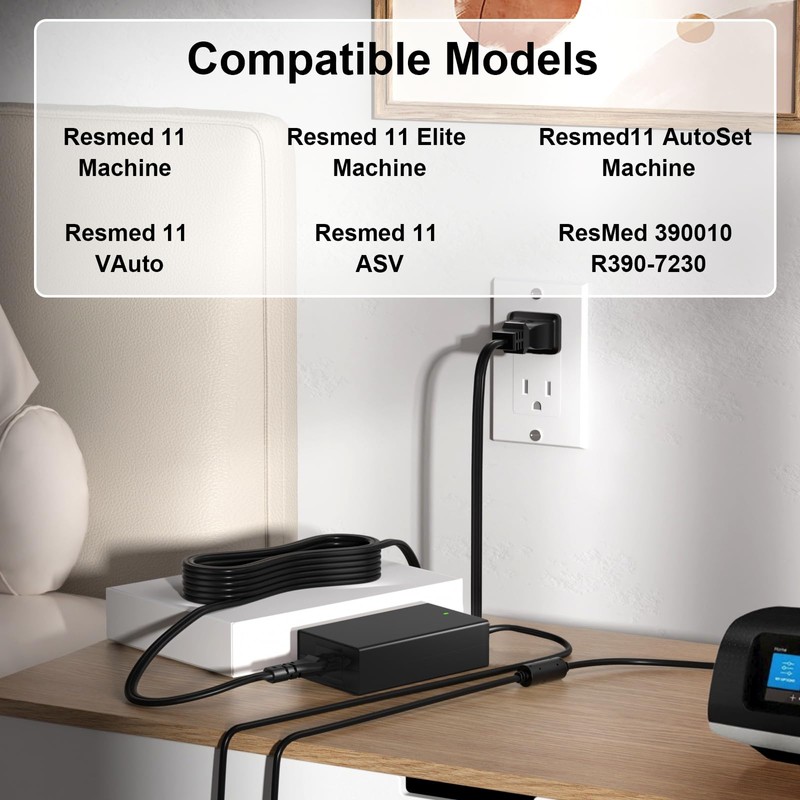 Power Cord Supply Compatible with Resmed 11 390010 R390-7230 for