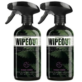 Chronic Wipeout Smoke Smell Eliminator for Home, Cars, Hands, Hair, Clothes, & More | Smoke Odor Eliminating Spray for All Kinds of Strong Smoke | Gifts for Smokers - Sugar Cookie 2 Pack (16 oz)