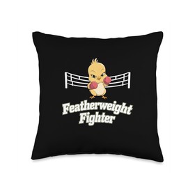 Martial Arts Baby Chicks Cute Little Boxer Boxing Fighter Throw Pillow