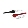 Plastic Large Soup Spoons with Long Handle, Red and Black