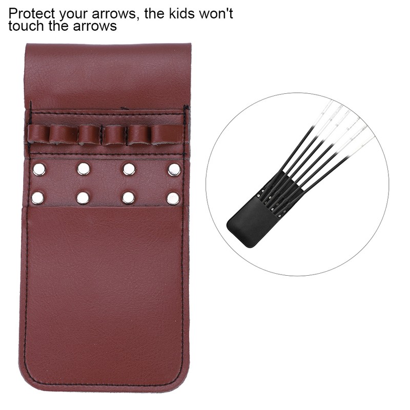 Portable Pocket Quiver PU Leather 6pcs Arrow Waist Holder Bag