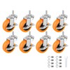 Caster Wheels, 3 Inch Casters Set of 8, Threaded Stem