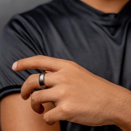 MagnetRX® Magnetic Ring - Elegant Stainless Steel Ring - Magnet Rings for Women & Men (Gunmetal | Size: 10)