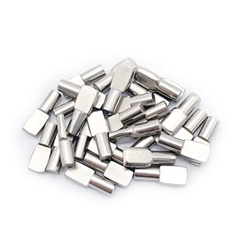 LICQIC 16 Pcs Shelf Pins, Metal Shelf Support Pegs for 5 mm Hole, Shelf Brackets for Cupboard Cabinet Furniture Kitchen Wardrobe Shelves, Style 2, Fits 5 mm Hole