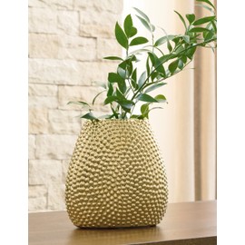 Signature Design by Ashley Efim Small Contemporary Ceramic Vase, Metallic