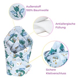 Babylux Swaddling Blanket Baby Squirrel 75 x 75 cm Baby Newborn First Equipment (130th Baby Dragon)