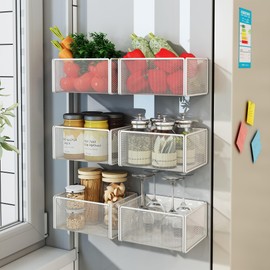 LIFEFAN Magnetic Shelf Kitchen Organiser Spice Rack Magnetic Fridge Shelf Kitchen Roll Holder Magnetic Shelf Space Saving Organiser Spice Jars