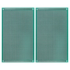 PATIKIL 15 x 9 cm Double Sided PCB Board, 2 Pcs 1.6 mm Thickness Prototype Kit, PCB Circuit Board FR-4 Perfboard for DIY Soldering Electronic Experiments, Green