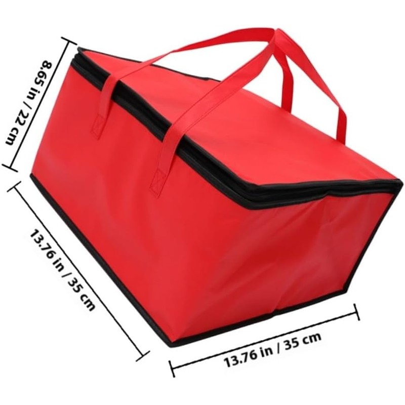 Bolsa Térmica Portátil para Alimentos, 35x35x22 CM, Roja