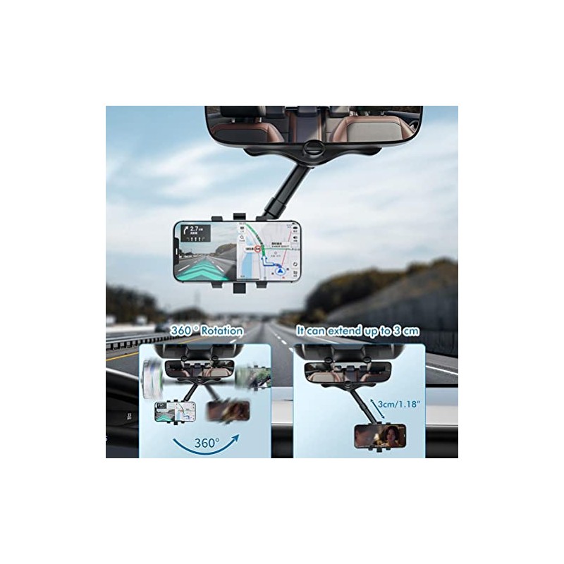 Soporte para Teléfono para Espejo Retrovisor de Coche, Soporte Móvil