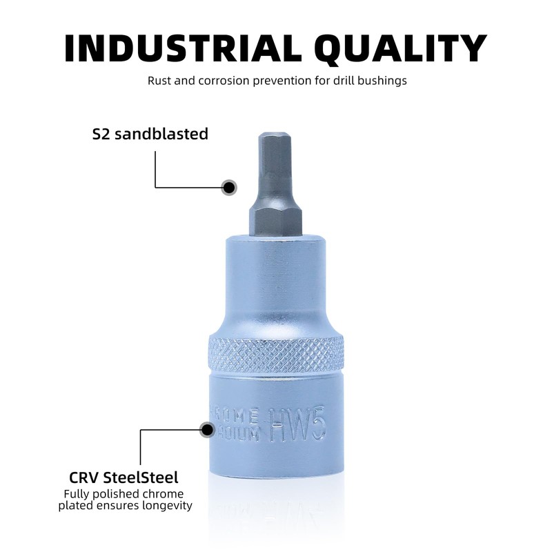 CCLIFE Hexagonal Socket 5 mm, 1/2 Inch Hex Bit Socket,