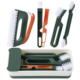 Gucass 7-in-1 Joint Cleaning Brush Kit, Ceramic Tile Cleaning Brush Kit, Joint Brush and Gap Cleaning Brush, Groove Cleaning Brushes, for Deep Cleaning of Showers, Floors, Bathroom and Kitchen (Green)
