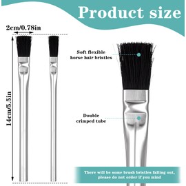 144 Pcs Acid Brush Bulk Boar Hair Acid Flux Brushes Epoxy Wood Glue Brush Metal Tubular Handle Disposable Glue Brushes for Woodworking Soldering Crafting Home(1/2 Inch, 3/8 Inch Wide)