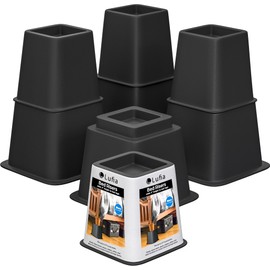 Lufia Bed Furniture Risers Heavy Duty, Elevation in Heights 9, 5 or 4 Inch, Adjustable Furniture Risers for Sofa, Table, Couch, Chair or Desk (Black, 9 inch)