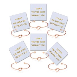 CHICNOW Bridesmaid Gifts for Wedding Proposal Gifts Rose Gold Bangle for Girls Party Maid of Honor (Rose Gold Set of 6)