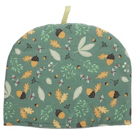 NUOLUX Tea Cozy, Teapot Cover, Cotton Fabric, Stylish, Scandinavian Style, Flower, Tea Cozy Dust Cover, Kettle Cover, Insulated, Heat Retention, 10.6 x 10.6 x 8.9 inches (27 x 27 x 22.5 cm), Green