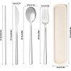 SUOXU Cutlery Set with Case,Stainless Steel Flatware Set 4-Piece Set:Knife