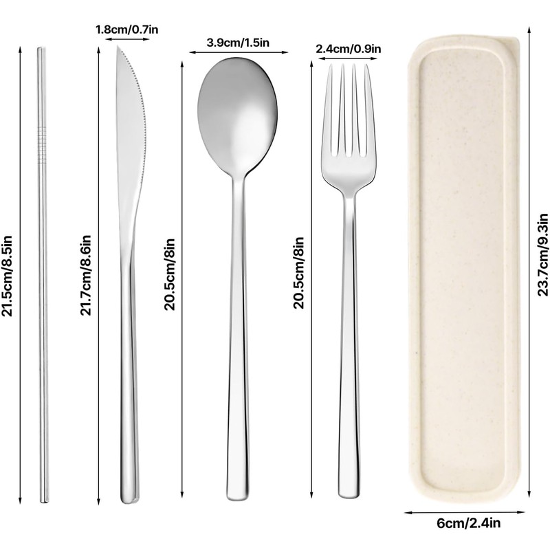 SUOXU Cutlery Set with Case,Stainless Steel Flatware Set 4-Piece Set:Knife