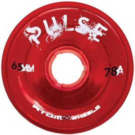 Atom Skates Pulse Outdoor Quad Roller Wheels 78A, Red, Set of 8, 65mm x 37mm