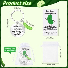 Ecation 12 Sets Employee Appreciation Gifts Bulk Emotional Support Pickle Keychains Funny Luminous Resin Keychain with Inspirational Positive Card for Social Worker Nurse Teacher Coworker Volunteer