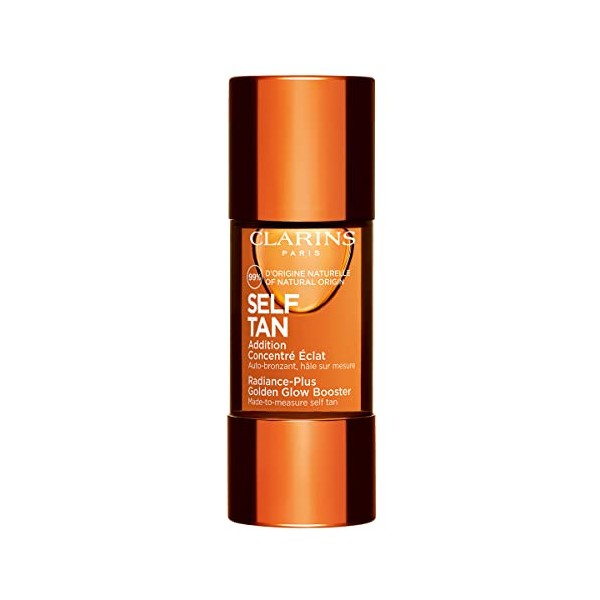 Clarins Self Tanning Face Booster | Self Tanning Drops For Face To Mix With Moisturizer | Natural, Long-Lasting, Streak-Free, Buildable Tan | Hydrates | Non-Staining | 99% Natural Ingredients | 0.5 Oz