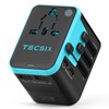 TECSIX Universal Travel Adapter with 2 USB-C (PD 35W), 2