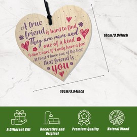 Wooden Hanging Heart Plaque, Thank You Gifts, Friends Wooden Plaque, Have One of The Best That Friend is You Friendship Sign, Appreciation Gifts Birthday Gifts for Women, Men, Friends