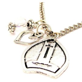 ChubbyChicoCharms Pope Hat Heart and Crystal 18" Necklace