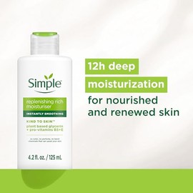 Simple - Crema hidratante facial, Replenishing Rich 4.2 oz, 2512.89968 gramos, 119.33502 mililitro, 1 - 2 oz - Daily Care