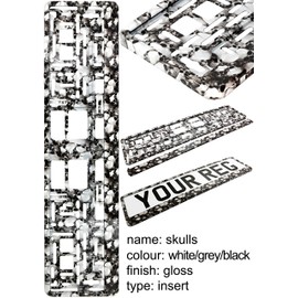 TAPORT® CAR REGISTRATION HOLDER FOR ANY CAR, VAN, TRUCK, TRAILER (SKULLS)