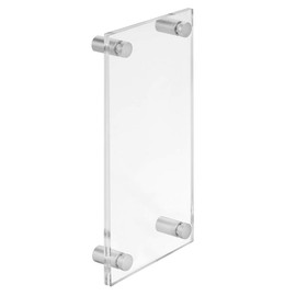 Door Sign Acrylic Glass 20 cm x 10 cm with Four Spacers / Sign Format 200 mm x 100 mm / Aluminium Spacer / Double-Sided / Transparent / Glossy Zeigis®