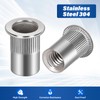 1/4-20 Flange Rivet Nuts, 304 Stainless Steel Rivnut, Knurled Flat
