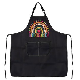 JXGZSO Kindergarten Teacher Apron with Pockets Preschool Teacher Apron Kindergarten Teacher Appreciation for Women (Kindergarten Apron), Standard
