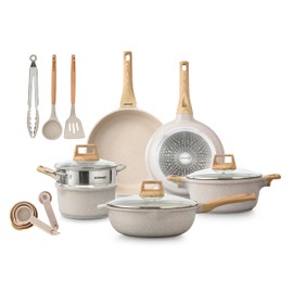 Bakken-Swiss 14-Piece Kitchen Cookware Set – Granite Non-Stick – Eco-Friendly – for All Stoves & Oven-Safe