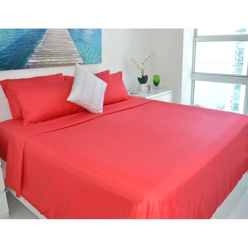 Victoria Valenti Embossed Sheet Set with 4 Pillow Cases, Double