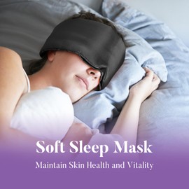 Okaydot Satin Sleep Mask - Updated Design Light Blocking Eye Mask for Men and Women, Soft and Comfortable Night Sleeping Mask, Eye Cover for Travel/Sleeping (Black)