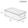 mDesign Plastic Storage Bin Box Container with Lid and Built-in