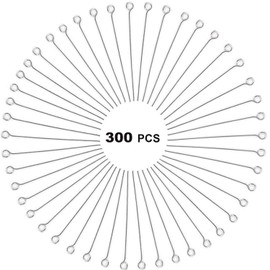 None Brand 300 Alfileres de Acero Inoxidable 304 de 1.6 Pulgadas para Collares de Joyería, Color Plateado