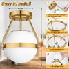 Lakumu Globe Semi Flush Mount Ceiling Light, Mid Century Ceiling